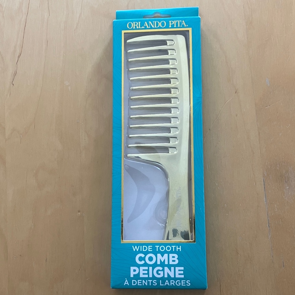Orlando Pita Gold Wide Tooth‎ Comb NEW